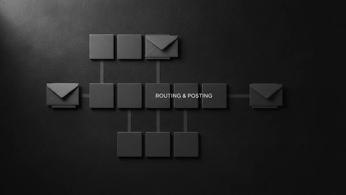 ACH transfer workflow Top-down view illustrating how ACH transfers route and post.