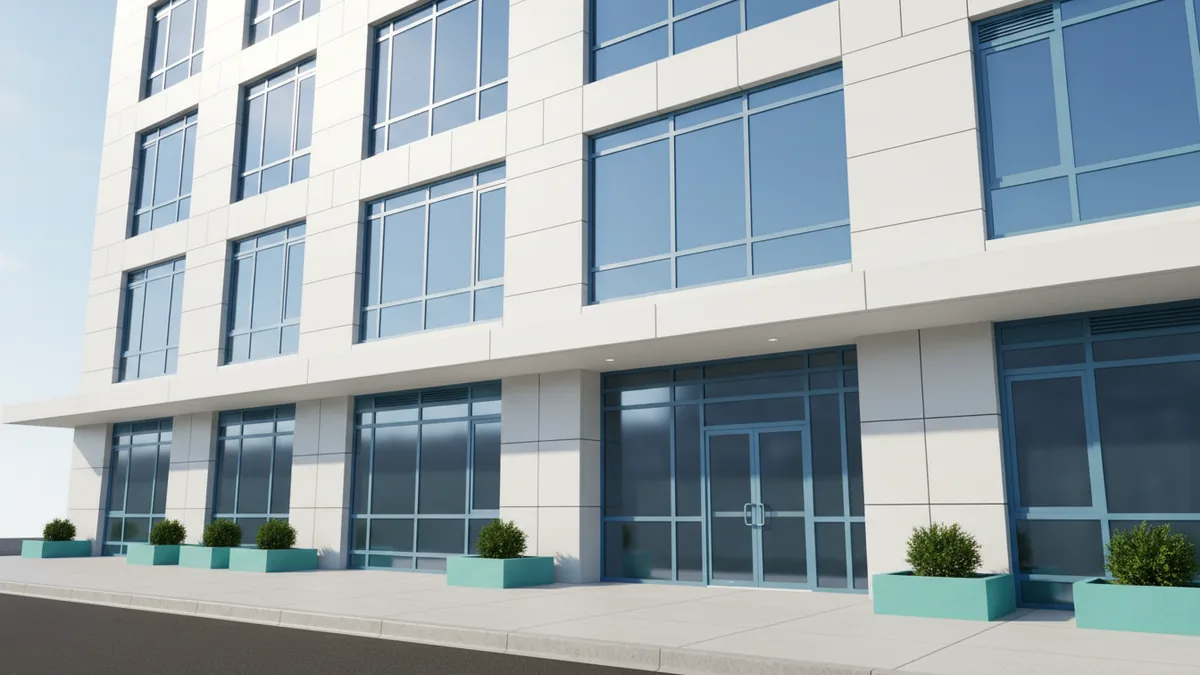 Most HOA fees are separate Condo building facade representing HOA dues that may be separate from mortgage payment.