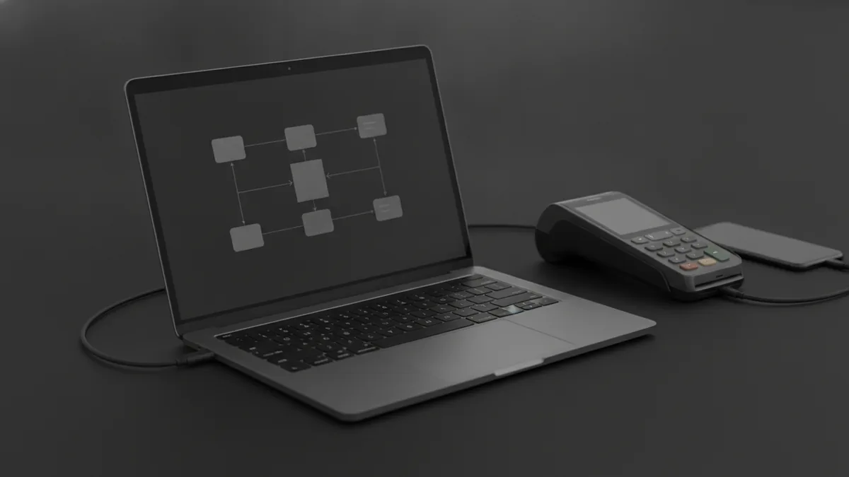How crypto payments settle Devices representing crypto checkout flow and settlement process