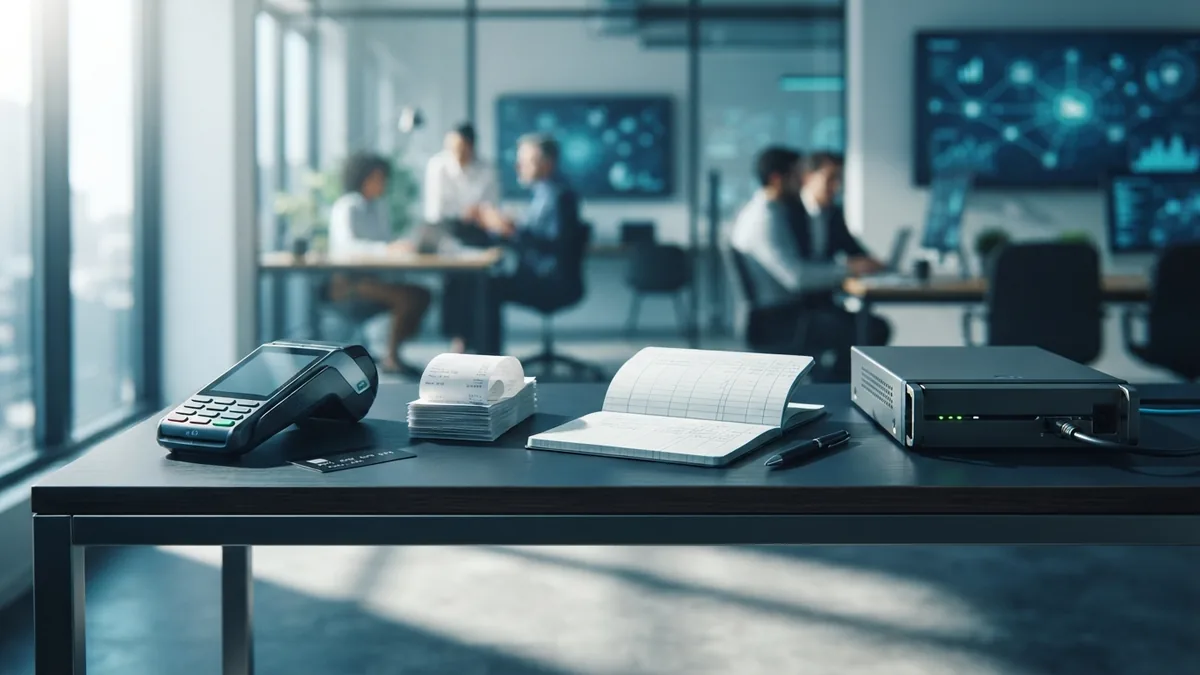 How card funds move Card clearing and settlement setup with payment terminal, ledger, and receipts