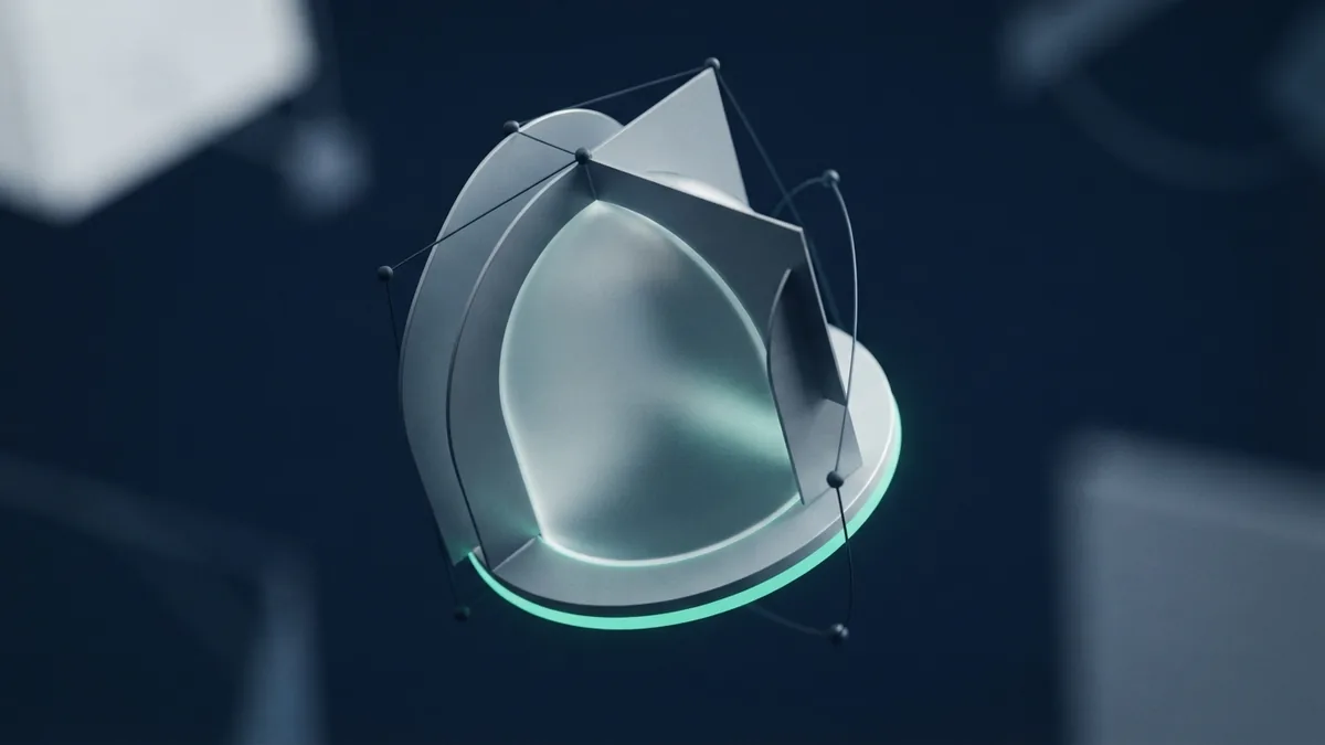Security for customer payments Abstract secure glass and metal forms representing payment protection