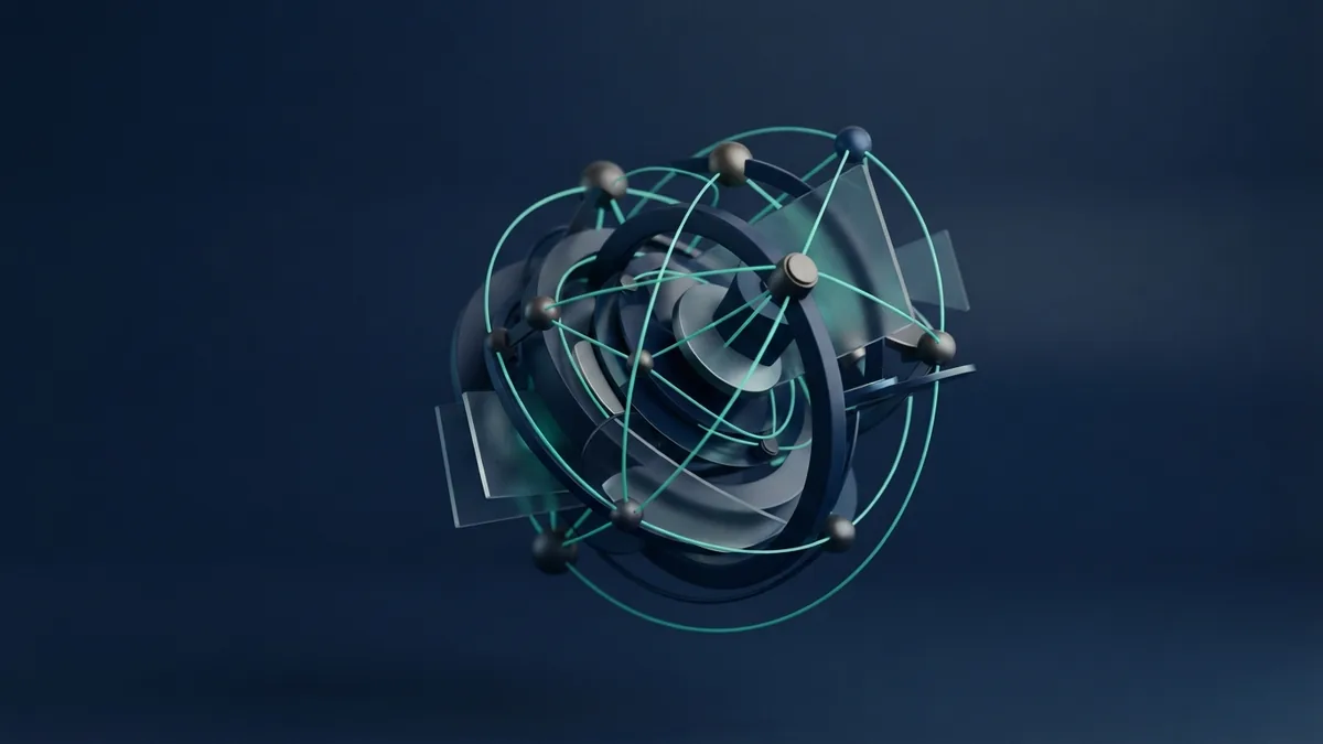 Navy arcs and linked nodes suggest payment connections across global markets