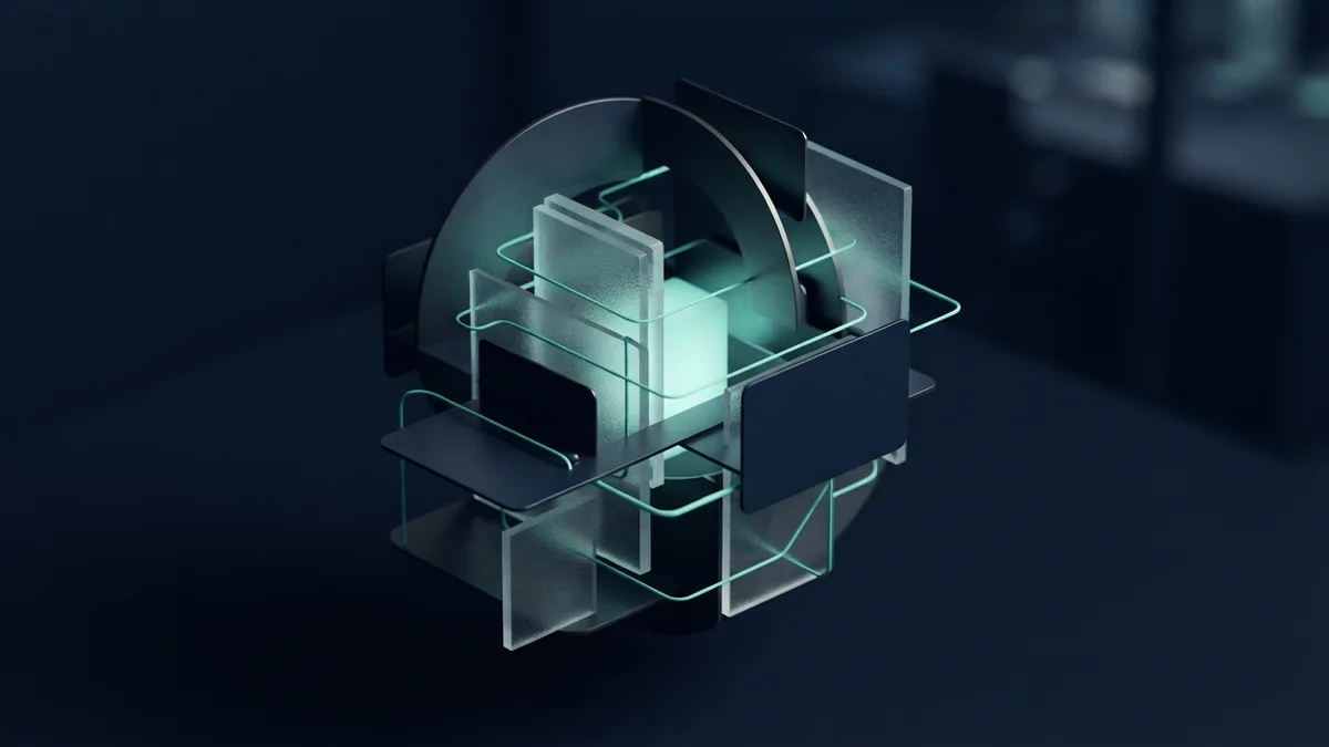 Thin connections passing through glass blocks in a payment integration scene