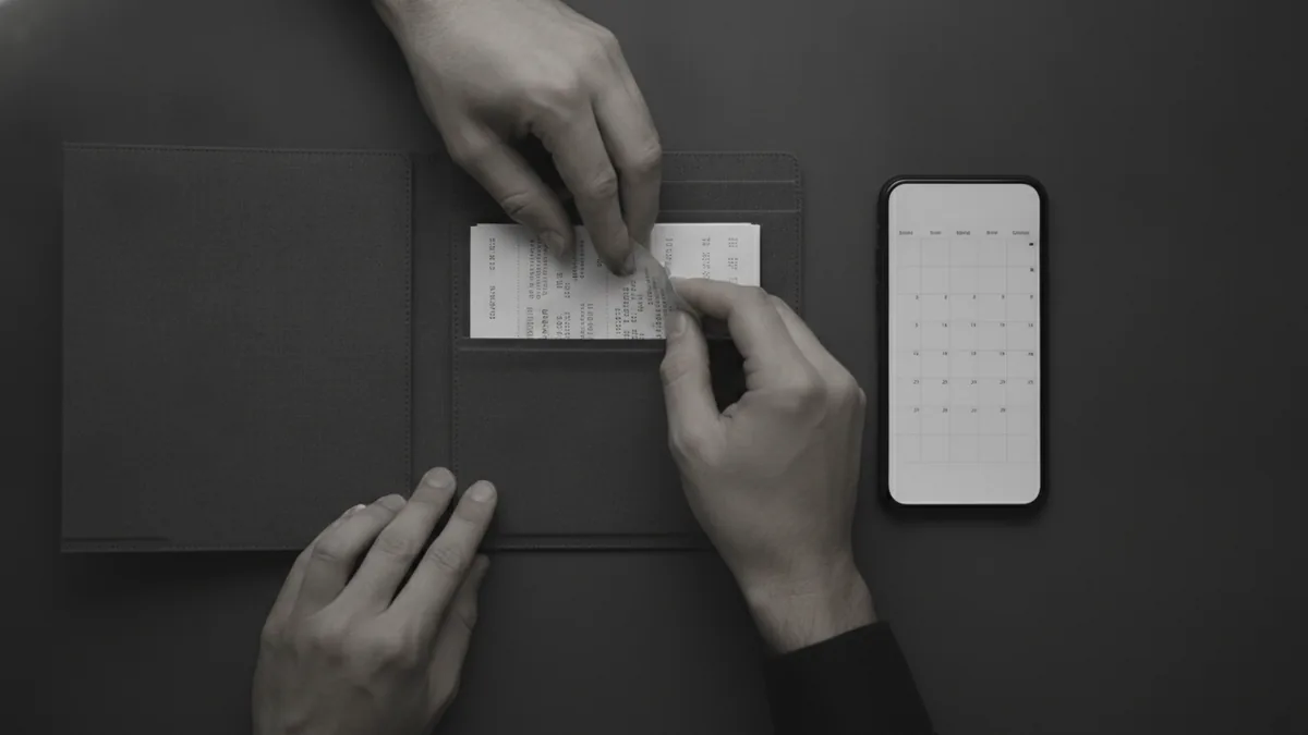 From checkout to settlement Receipt and scheduling folder representing end-to-end payment processing.