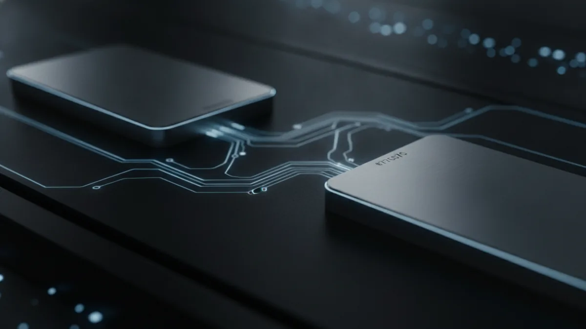 Lighting trails between devices representing secure gateway routing.