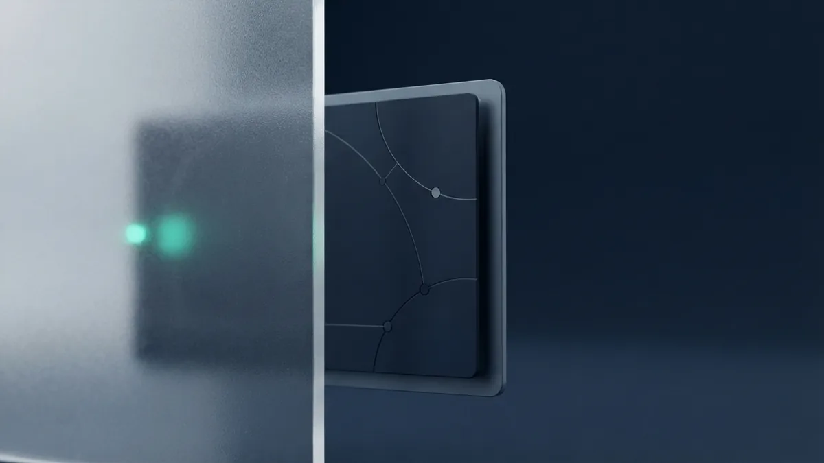 Layers that help shield payment data Frosted glass layers frame a card form to represent reduced data exposure