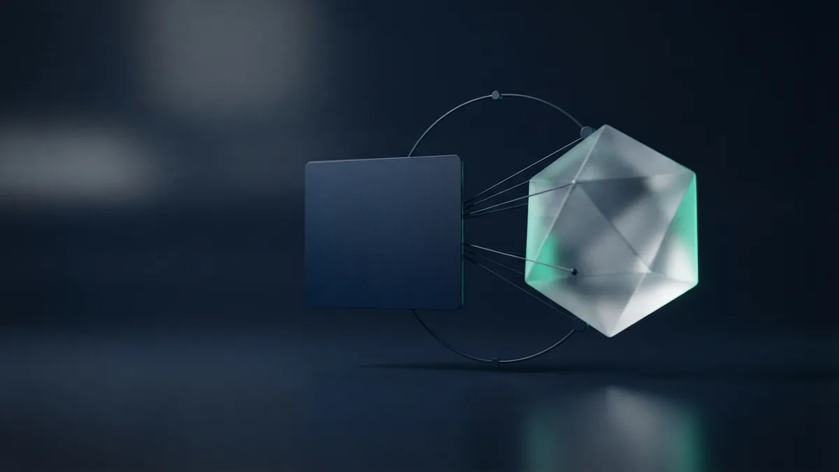 Distinct card and translucent forms represent tokenization and encryption