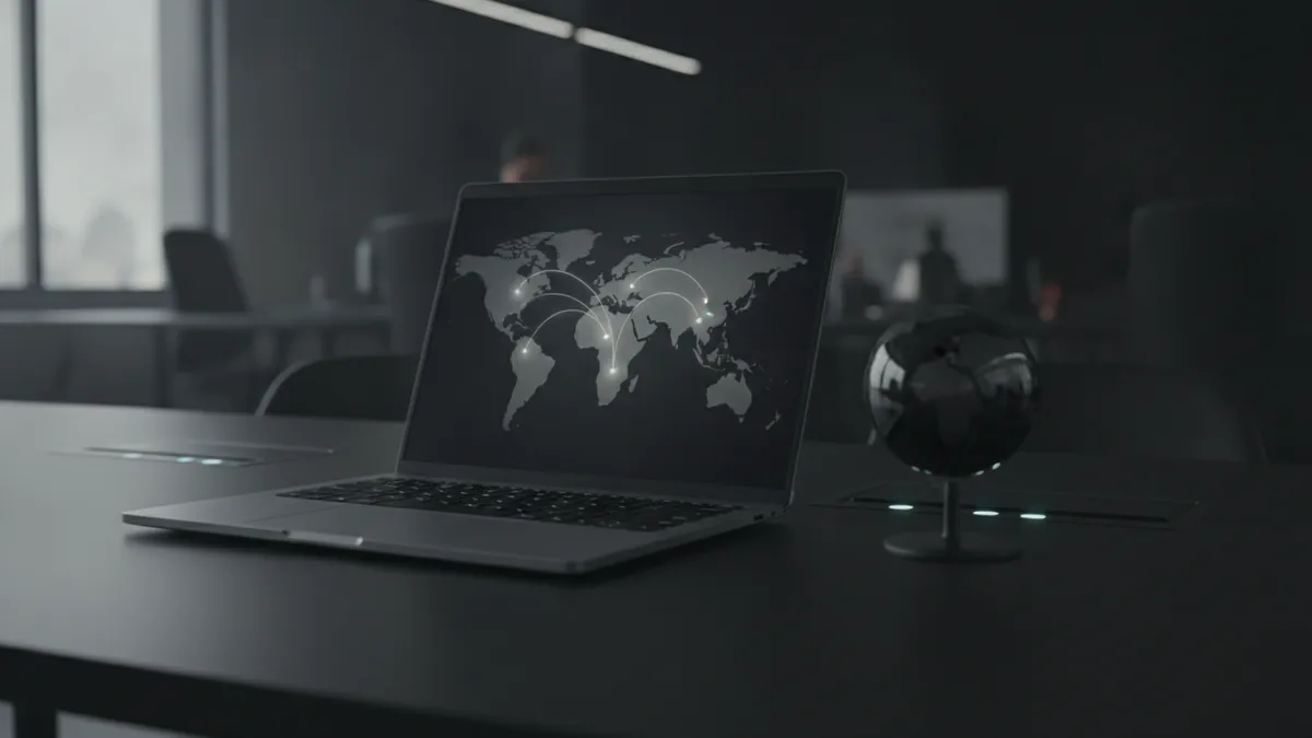 Business using a globe and laptop to think about cross-border payments