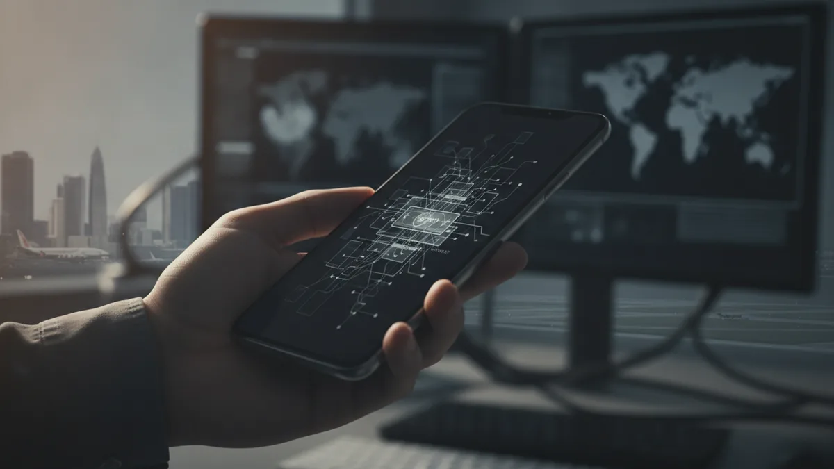Smartphone held in hand symbolizing sending and receiving crypto payments