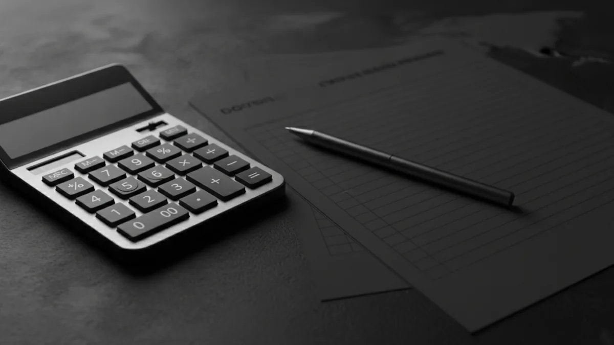 How the long service formula works Close-up of calculation tools illustrating the long service payment formula.