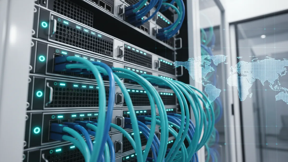 Gateway integration reliability Server rack with stable connectivity representing ecommerce payment gateway integration.