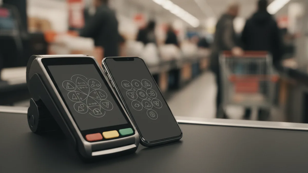 Authorization and transaction flow Close-up of payment devices suggesting fast authorization and secure handling