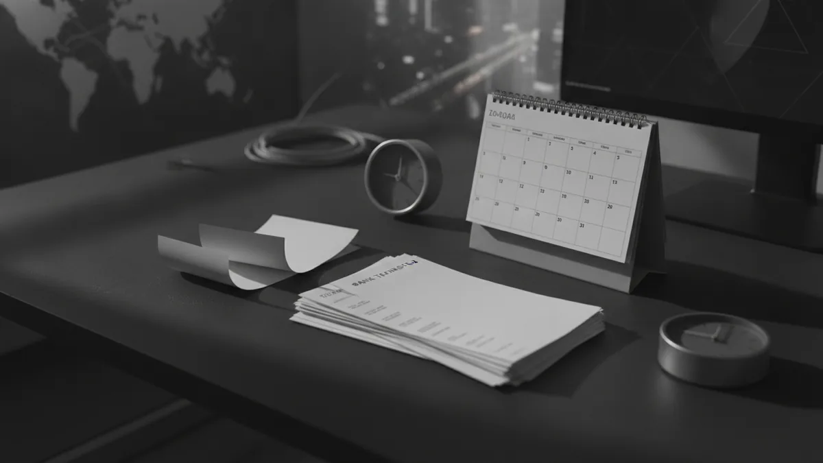 ACH payment timing across business days Calendar and bank documents showing a one to three business day payment window