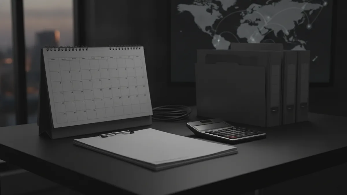 Business payment planning with a calendar, account records, and scheduled transfer notes