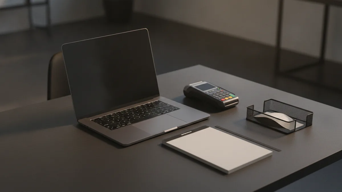 Business workspace showing setup for accepting card payments online.