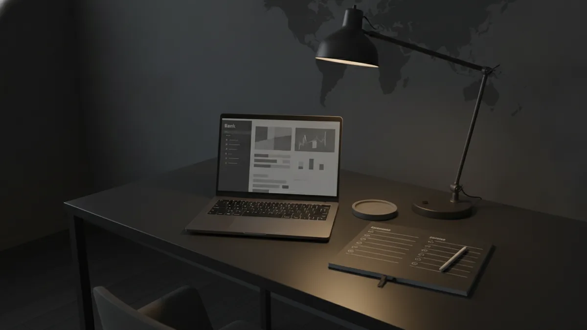Laptop and notepad used to track ACH debit timing before canceling authorization.