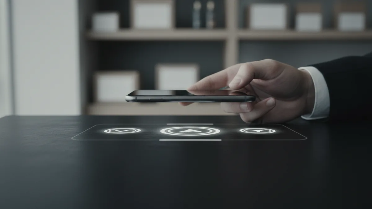 Real-time buyer confirmation Checkout moment with instant confirmation cues on a phone and desk