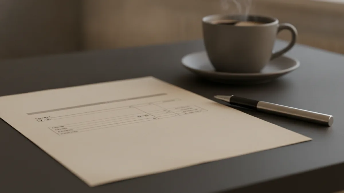 Reviewing a loan statement with a pen, focusing on fee details and due dates.