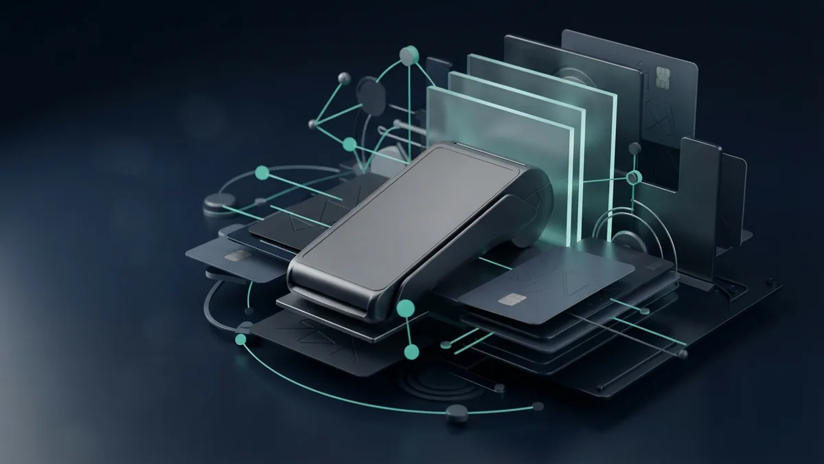 Payment technology integration Abstract payment hardware linked with secure business technology tools