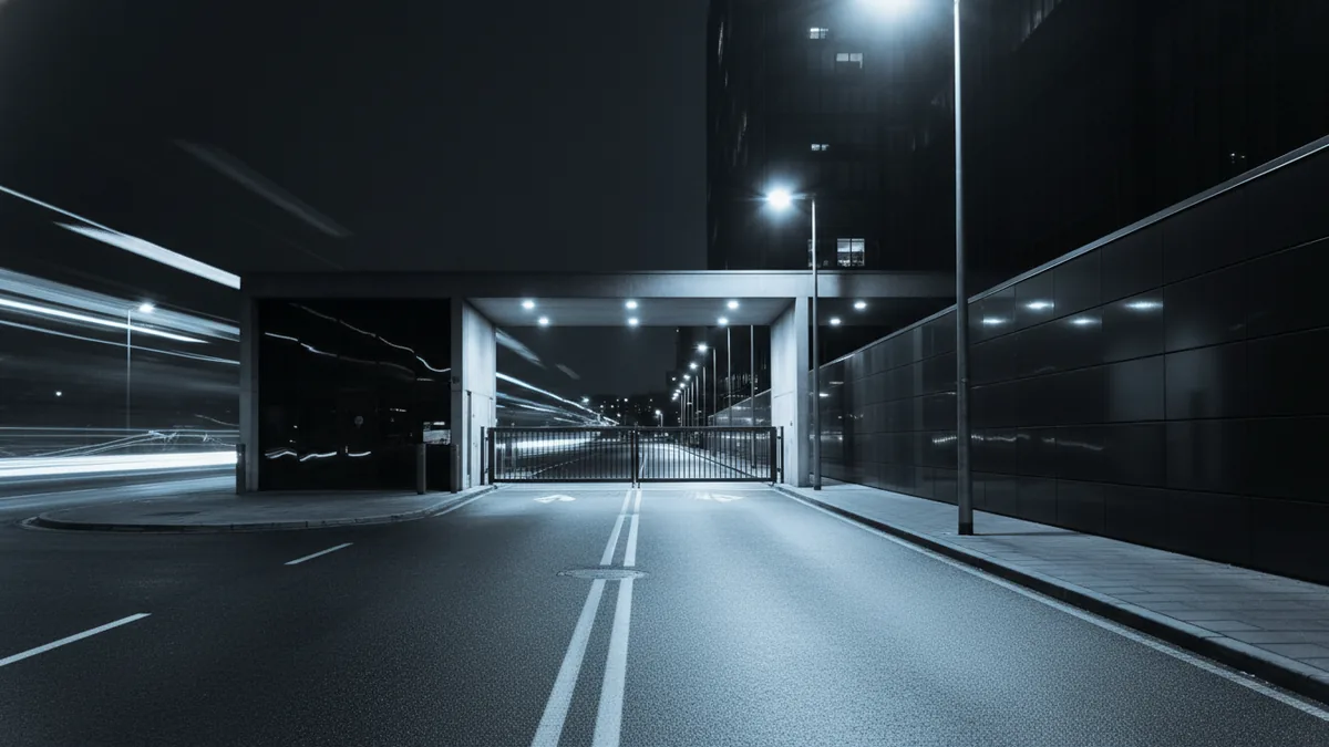 Attack path and timing Night city light trails suggesting online fraud attack patterns and monitoring