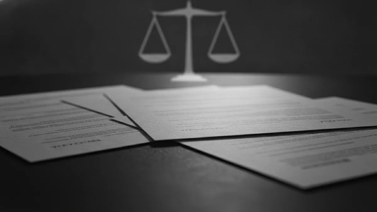 Paper documents and a neutral balance scale symbolizing claims and fund rules