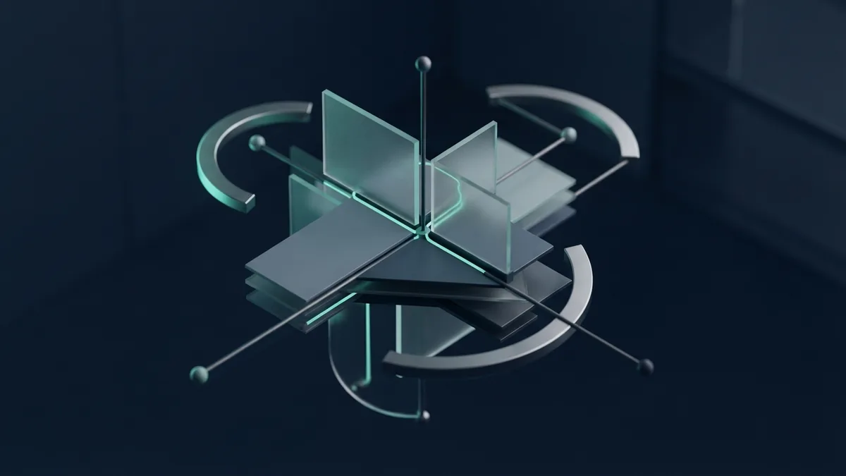 Connected geometric layers representing payment provider links and services