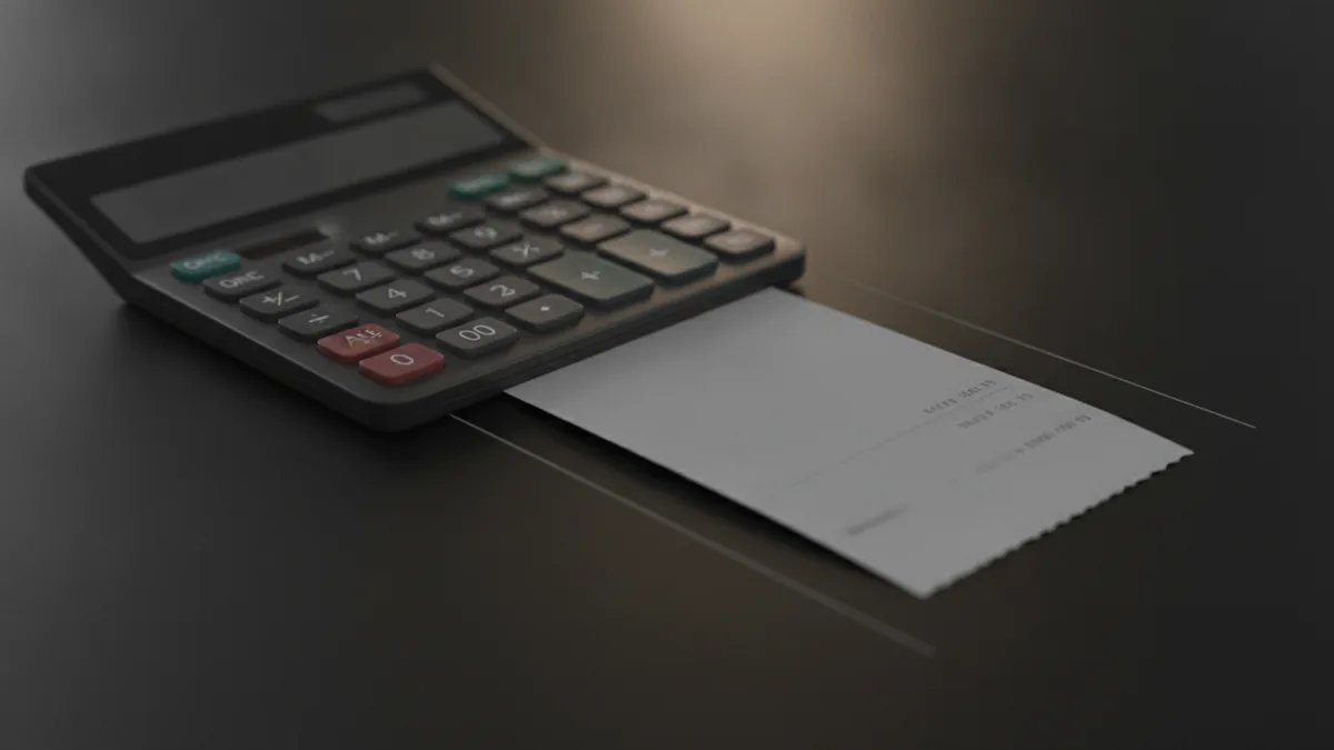 How fee math breaks down Calculator and receipt illustrating fee calculations and components