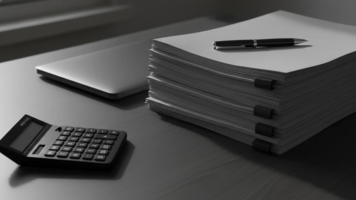 Regulatory documents and devices on a desk, symbolizing payment rules