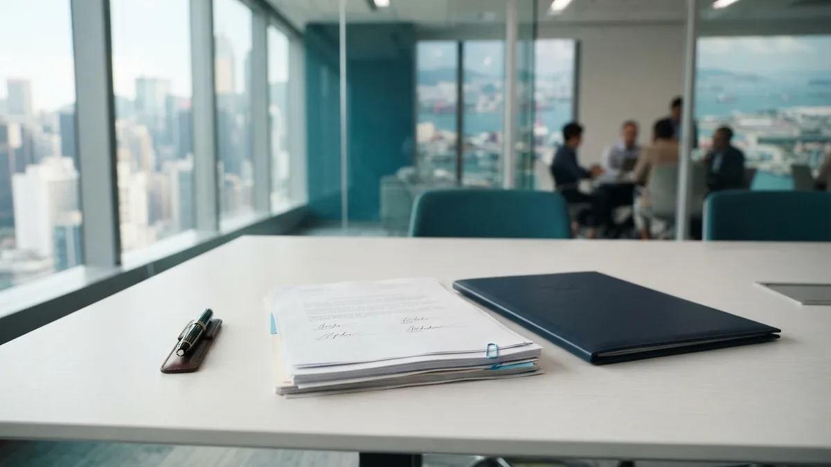 Signed settlement papers with supporting records and a secure document folder