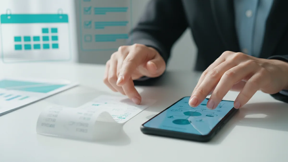 Cancel or refund decision Receipt and smartphone setup representing cancellation and refund decision steps