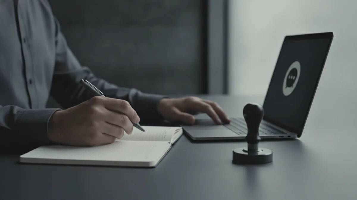 Person taking notes beside a laptop and receipt for a refund request