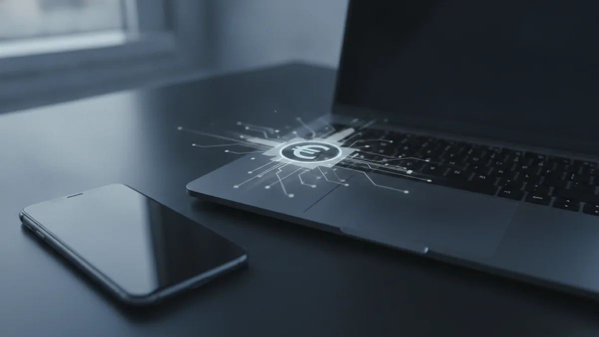 SEPA payment meaning in practice Person preparing euro payment details with IBAN on devices