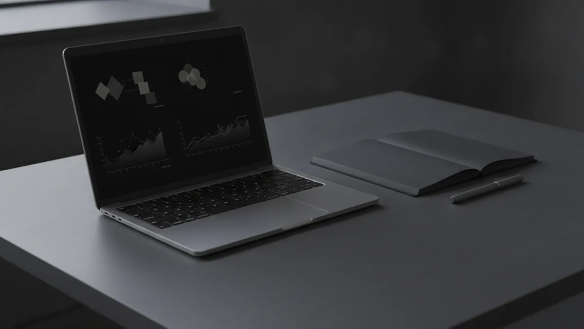Laptop and notes used to compare payment reporting features