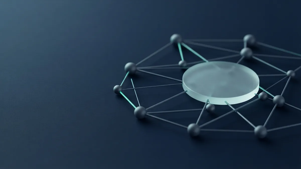 Abstract connected nodes representing a clear path for tracking federal tax refund status
