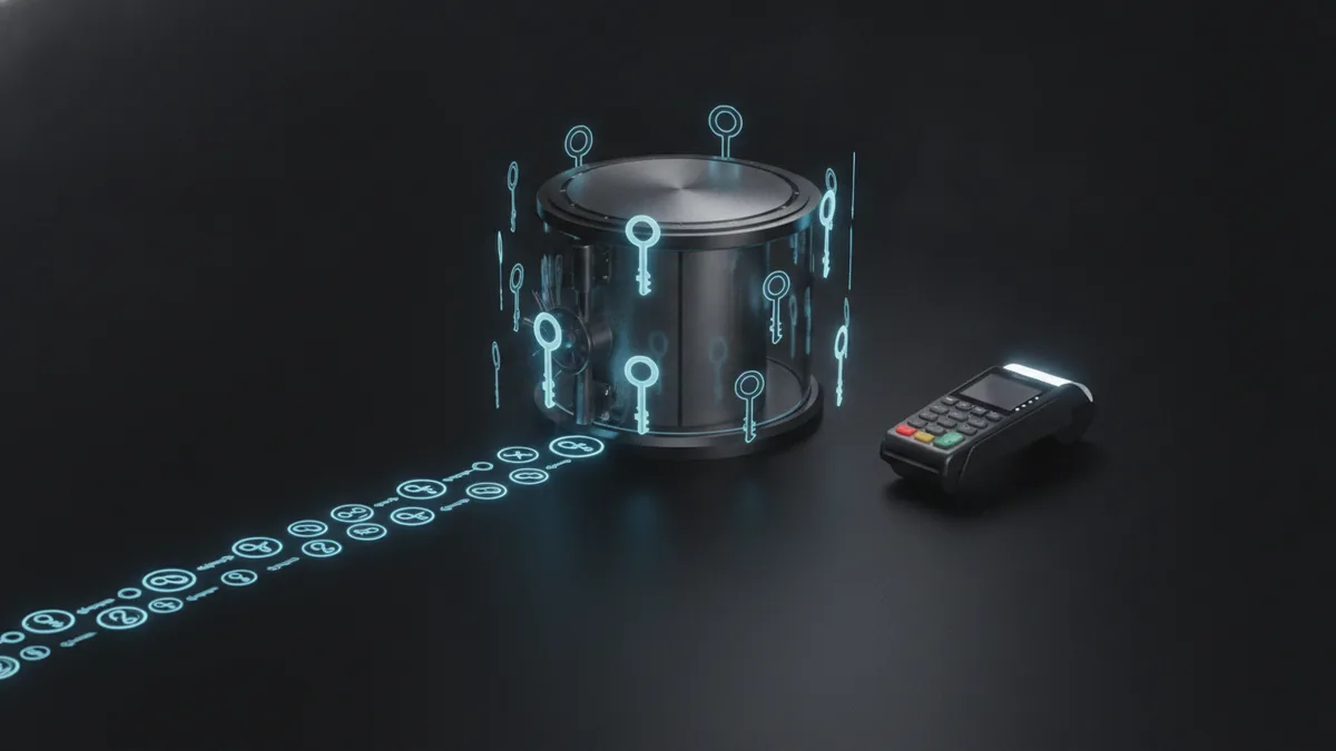 Secure vault concept representing token mapping and protected card data