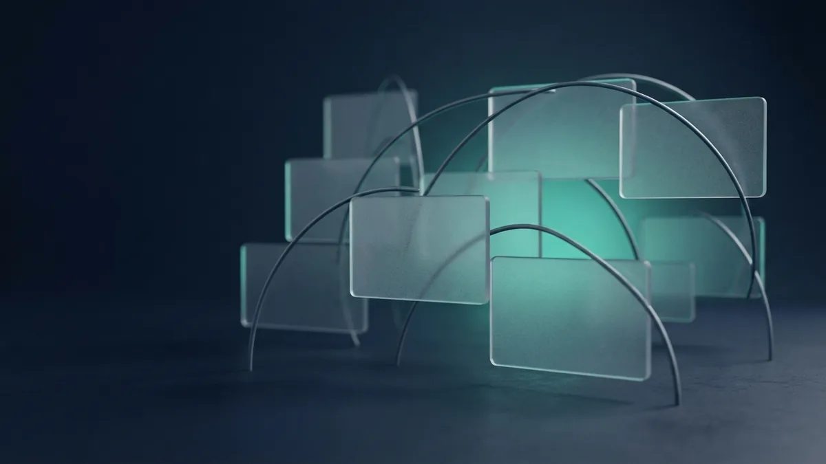 Staggered glass forms suggest varied timelines for card, bank, and wallet payments
