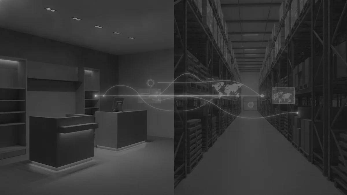 Two business environments connected to settlement payouts