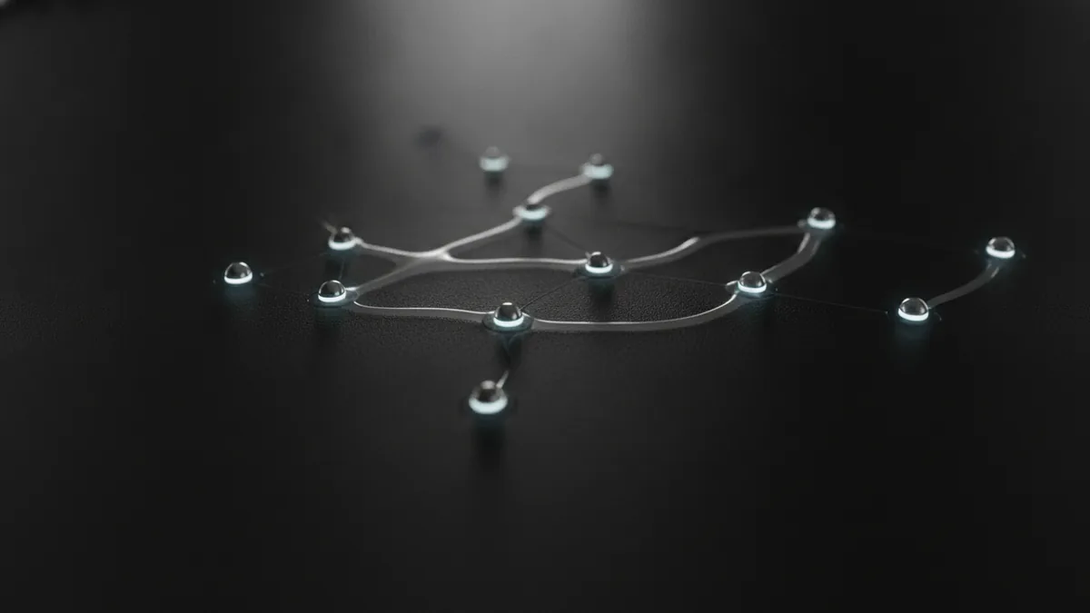 Light-based network concept representing routing and approval of payment transactions.