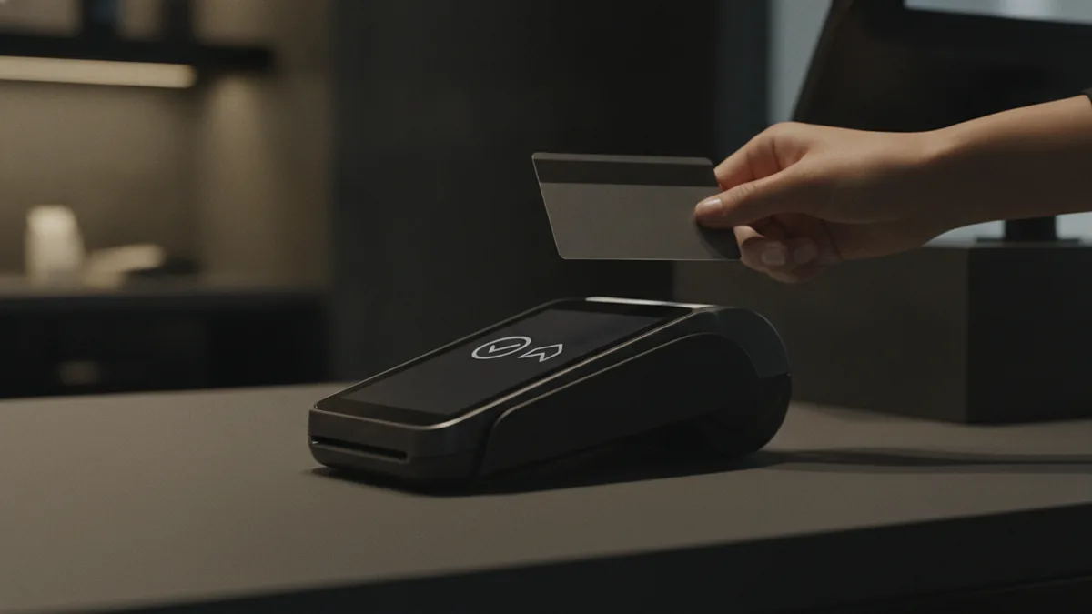 Contactless payment completion at checkout with smooth handoff to merchant systems.