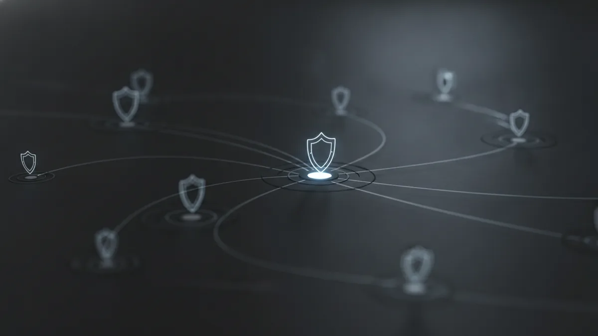 Fraud protection and risk signals shown through connected network shapes