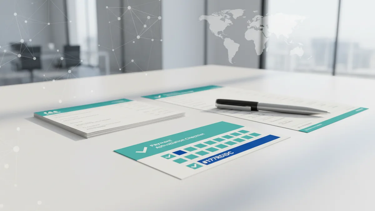 Business documents and checklist items showing due diligence for recurring payments.